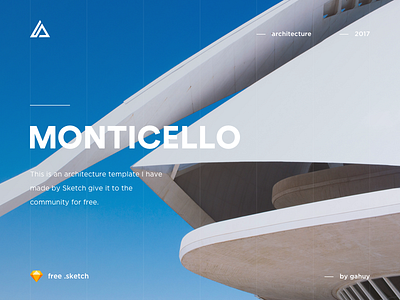 Monticello - Architecture Website Concept (free .sketch)
