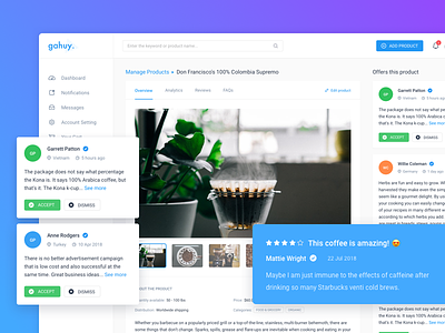 Dashboard - Product Detail & Review Page admin business dashboard design manage product review ui ux vietnam web app