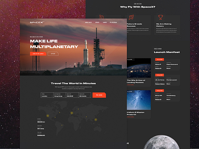 SpaceX Homepage Concept elon musk falcon fly future homepage mars planet rocket space spacex travel vietnam