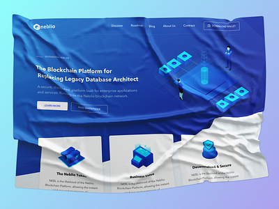 Neblio - Open-Source Blockchain Solutions | Re-design block chain business crypto crypto currency icon illustration isometric layout ui uisml ux vietnam web