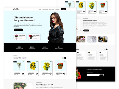 Landing page for flowers and gifts desing graphic design landing page online shop store ui web desing website