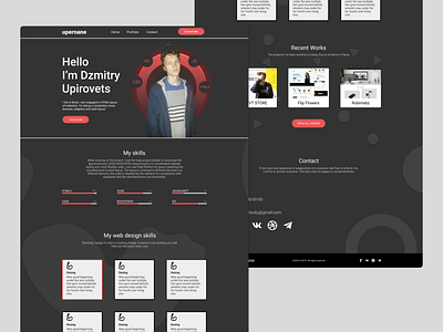 Personal Resume & Portfolio Design - Dark desing landing page portfolio design web desing