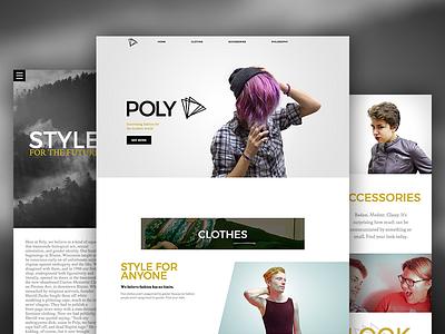 POLY - Web Design androgynous clothes css design fashion gender html javascript photography poly transgender website