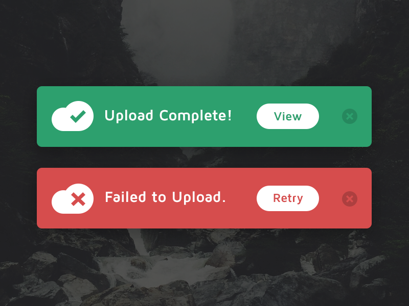 Flash Message - DailyUI 011 ux ui 011 notification upload success error flash message challenge daily dailyui