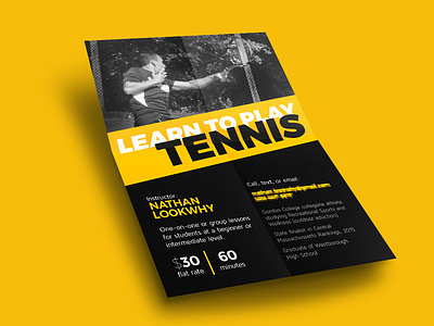 Promotional Poster | Tennis Lessons graphic design hierarchy marketing paper poster promotional typography