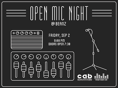 Open Mic Night - Poster Design chalkboard graphic design music open mic performance poster
