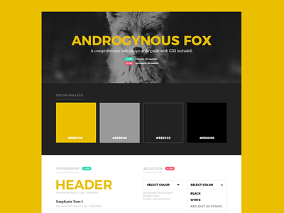 Fox. androgynous design fashion fox photoshop style guide stylesheet ui user experience user interface ux