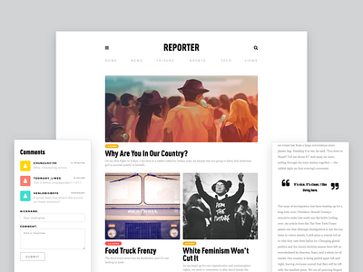 Reporter Site • Interactive Redesign css design html interaction interface news news website ui user experience user interface ux web design