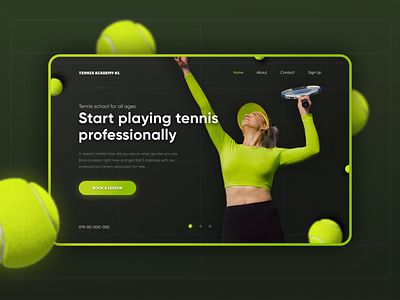 Tennis academy concept concept design tennis typography ui uiux ux webdesign