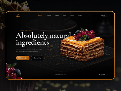 Concept for home confectionery bakery branding concept confectionery design firstscreen landingpage logo sweets typography ui uiux ux visual webdesign