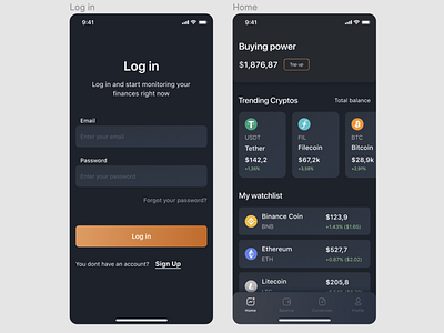 Crypto Wallet with direct Exchange | buy/sell app blockchain crypto design finance fintech ui ux