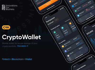 Mobile Crypto Wallet and Exchanger | buy/sell app blockchain branding crypto design finance fintech logo ui