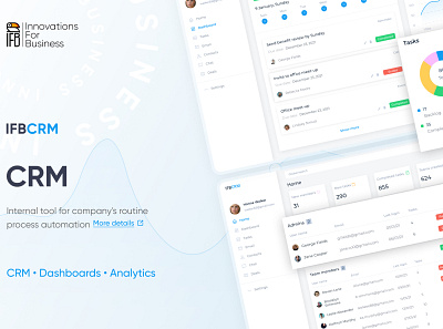 IFBCRM - tool for company's routine process automation analytics app crm dashboard design ui
