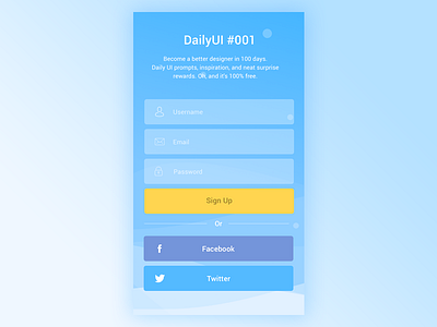 Daily UI #001 - Sign Up app challenge clean daily dailyui minimalis sign ui up