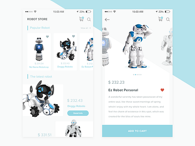 Day UI Challenge #012 - E-Commerce Shop app clean design ecommerce robot ui ux