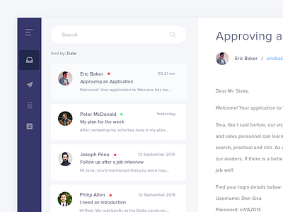 Email App Dashboard app dashboard design email ui ux