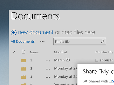 Freebie: File list and share dialogue, retina ready [.psd] file explorer freebie interface metro psd sharing ui