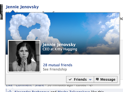 Freebie: Facebook mini-profile in tooltip [.psd] facebook freebie interface practice profile psd retina tooltip ui