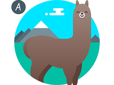 A is for Alpaca abc alphabet animals dutch education kids language poster
