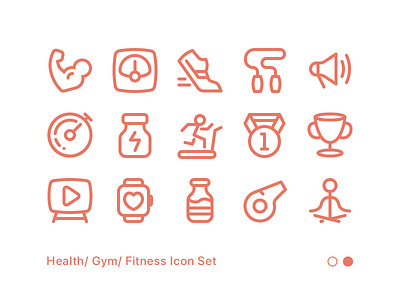 Fitness Icon Set 02 apple watch exercise fitness gym health icon icon set running strong weight workout yoga