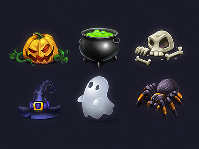 Halloween Iconic Illustration #1 ghost halloween halloween 2017 icns ico icon icon set pumpkin scary skull spider spooky