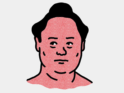 Sumo wrestler #02 face front illo illustration japan portrait sumo wrestler