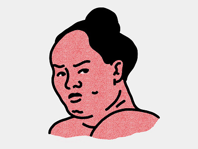 Sumo wrestler #04 face front illo illustration japan portrait sumo wrestler
