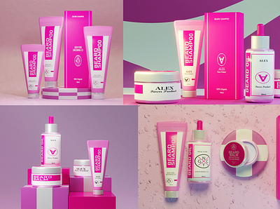 PINK BEAUTY "COSMETICS" 3DMOCKUP 3d 3dmockup 3dmodeling adobe animation app blender brand identity branding cinema4d design graphic design icon illustration logo motion graphics render rendering ui ux