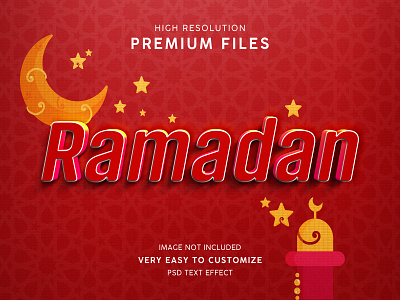 Ramadan 3d text style effect mockup