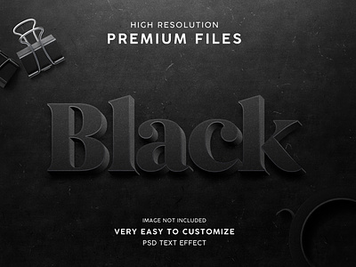 Black 3d text effect mockpu