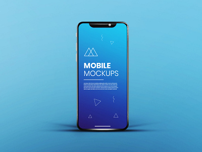 Realistic & clean app screen white blue smartphone mockup