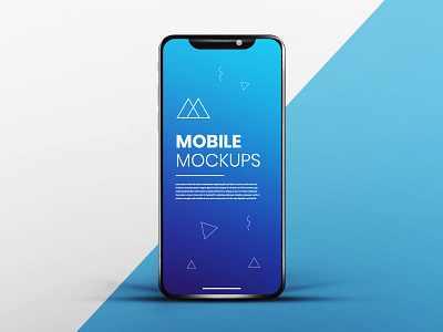 Realistic & clean app screen white blue smartphone mockup