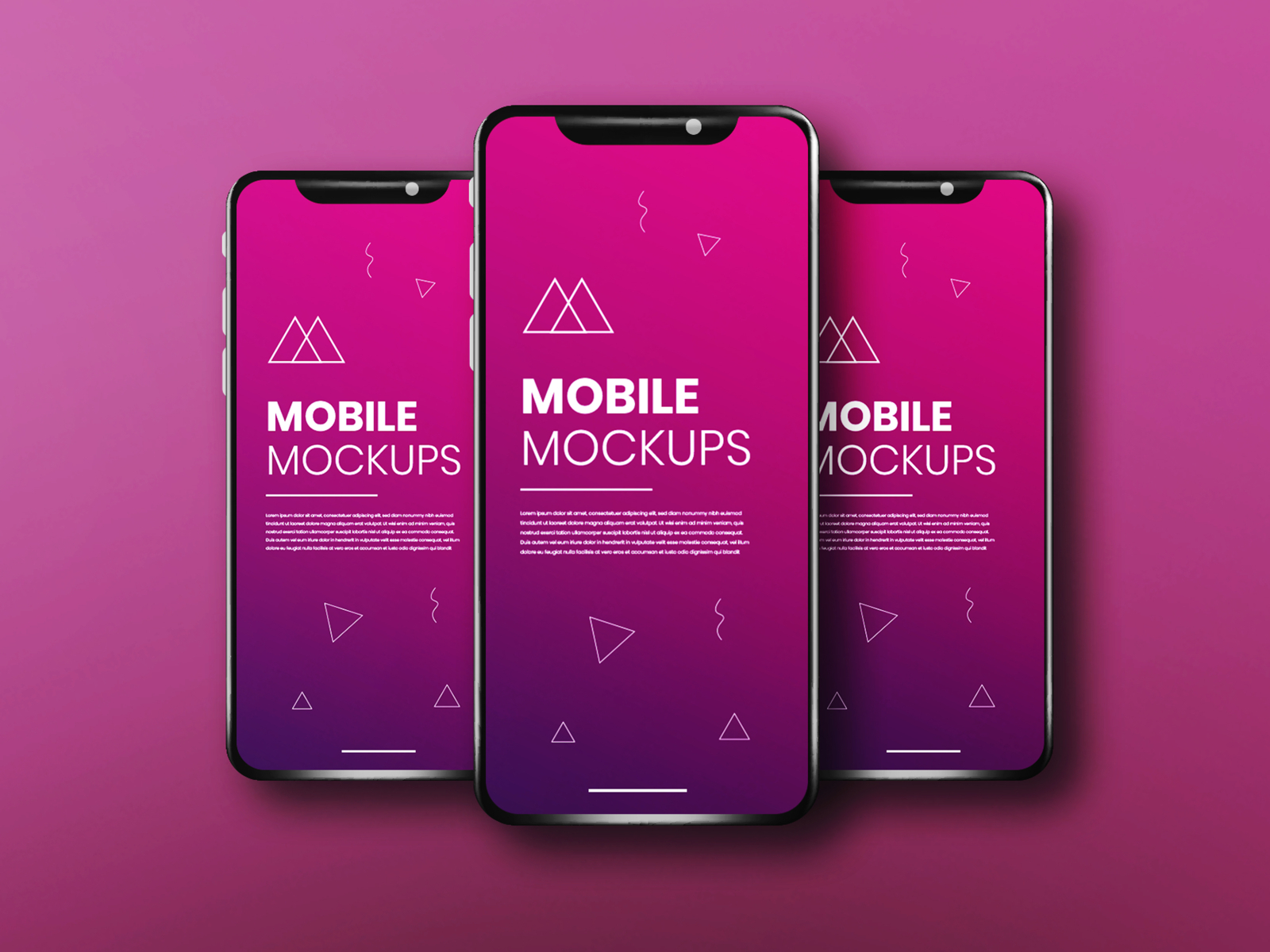 Realistic & clean app screen three smartphone mockup by thedesignsource ...