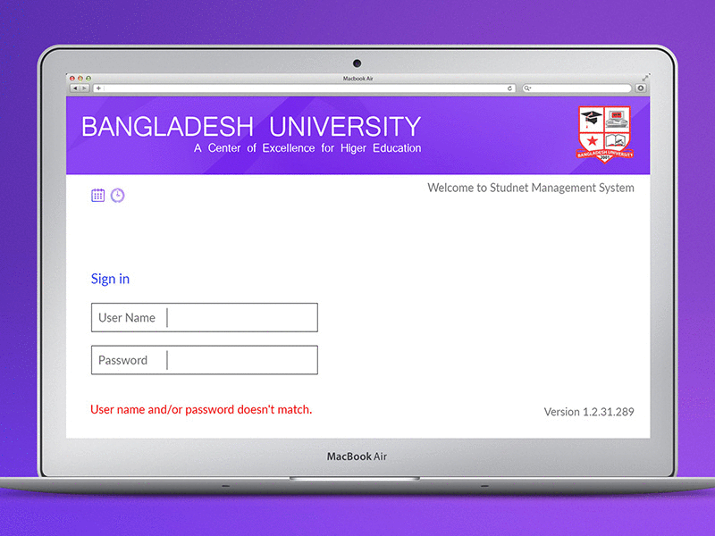 Student Online Portal Interface Design