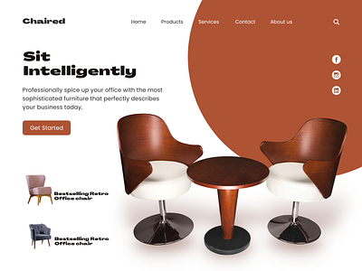 Online furniture shop - Chaired design hero landing page design ui ux web design