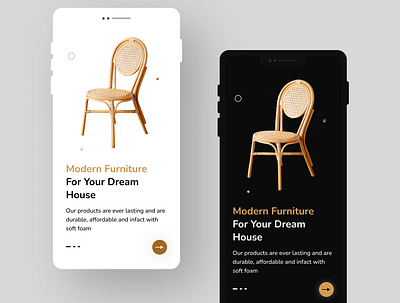 Onboarding screen inspo of a modern furniture shop mobile App app design mobile onboarding screen ui