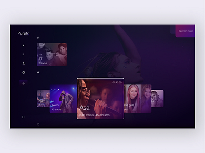 Purplr Music App - Smart TV UI Design app design smart tv tv ui ux