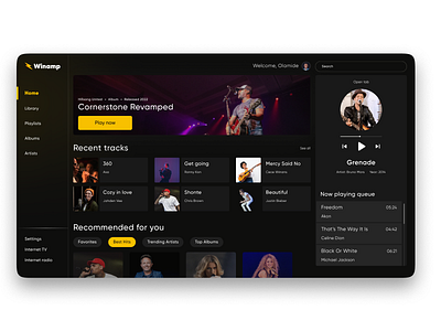 Winamp Redesign | Home screen app design ui ux