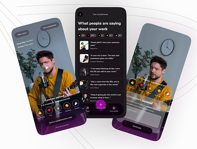 Vocalize - UI/UX Design of a cover music sharing App design mobile app ui ux