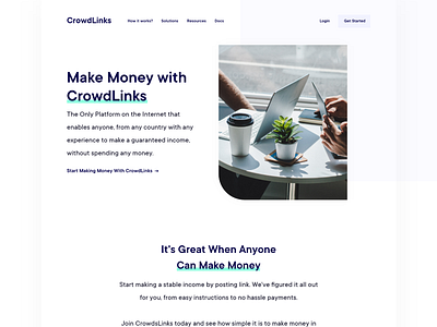 CrowdLinks® - Make Money with CrowdLinks clean ui design minimal minimalist modern design payment payments paypal ppc seo seo agency seo company ui user experience user inteface user interface design ux web design website design