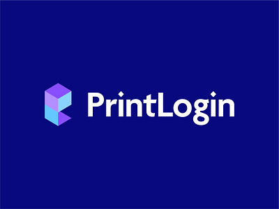 PrintLogin digital geometic letter monogram sharp square startup tech
