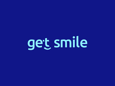 Get Smile blue clever dentist face letter logo logomark logotype smile tooth