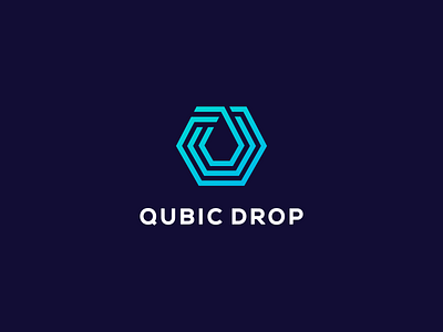 Qubic Drop cubic dropbox hexagon lines logo logotype