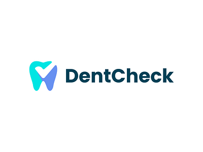 Dent Check approve check clean correct dental logotipo logotype medicine negative space stomatology tooth verify