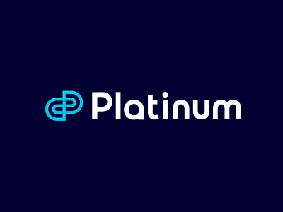 Platinum abstract custom font gradient logo logotype platinum shadow symbol