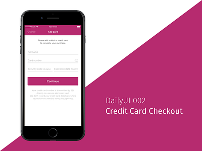 DailyUI 002 - Credit Card Checkout