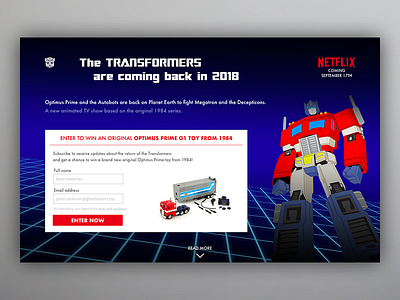 DailyUI 003 - Landing Page 003 dailyui dailyui003 landing landing page transformers