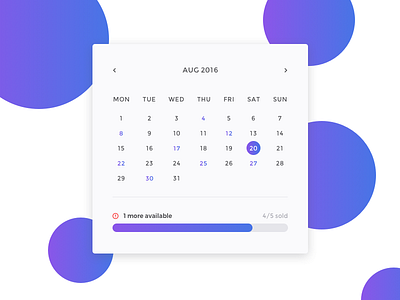 Calendar preview calendar clean minimal ui widget