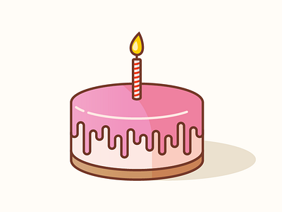 Birthday Cake birthday cake cheesecake design icon illustration strawberry vector