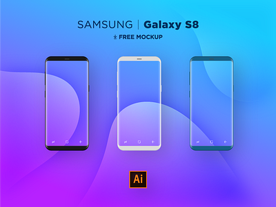 Samsung S8 Flat Mocks .AI ai design flat free illustration illustrator mock s8 samsung smartphone vector